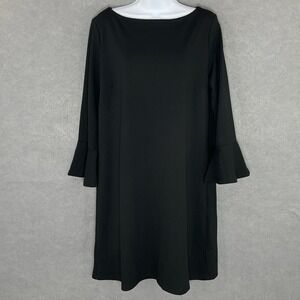 GAP Black Dress Bell‎ Sleeve Boat Neck Career Casual Minimalist Dress L
